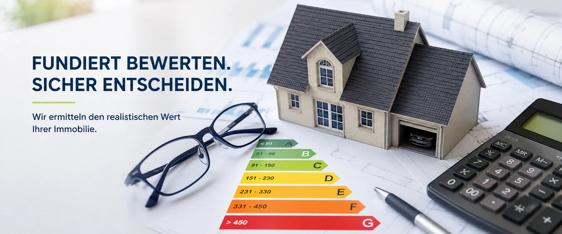 Fundiert bewerten. Sicher entscheiden. Wir ermitteln den realistischen Wert Ihrer Immobilie.